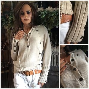 Warm & Cozy Rustic Knit Popover Sweater